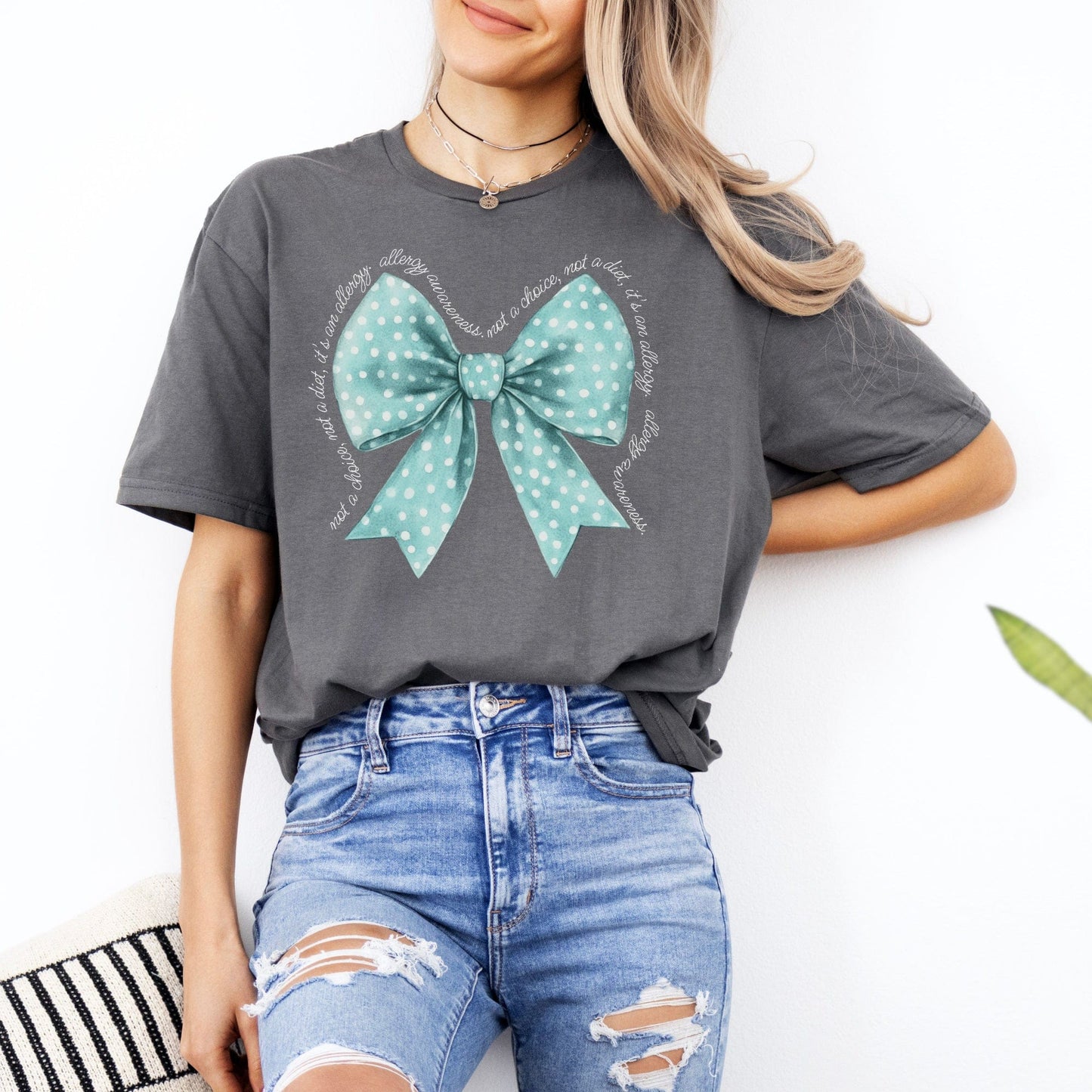 Allergy Awareness Bow Shirt | CMPA Mum & Medical Support Tee