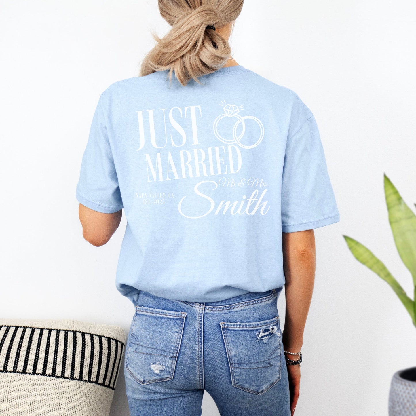 Personalised Just Married Shirt | Hubby & Wifey Custom Wedding Tee