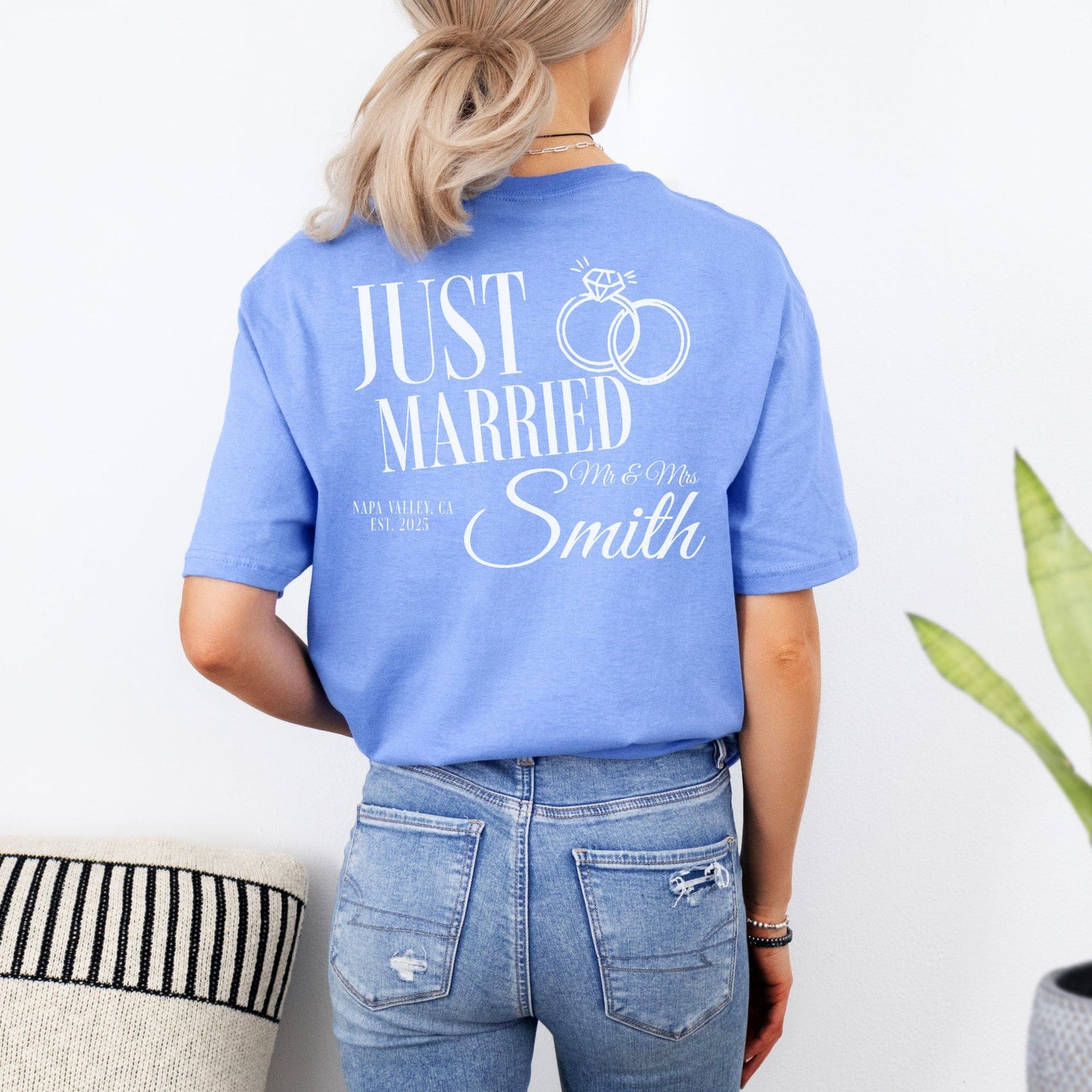 Personalised Just Married Shirt | Hubby & Wifey Custom Wedding Tee