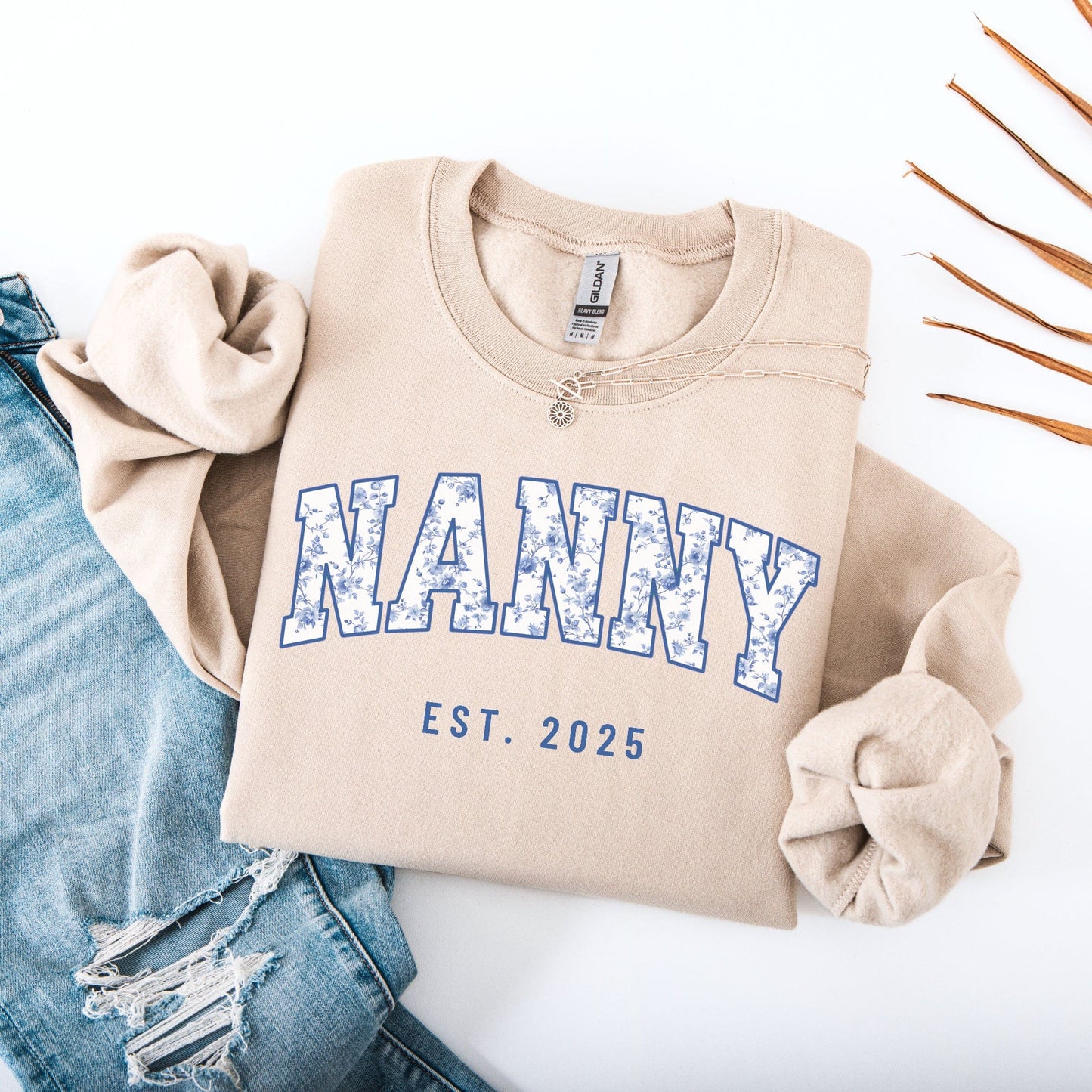 Personalised Nanny Sweatshirt | Chinoiserie Grandma Gift with Custom Year