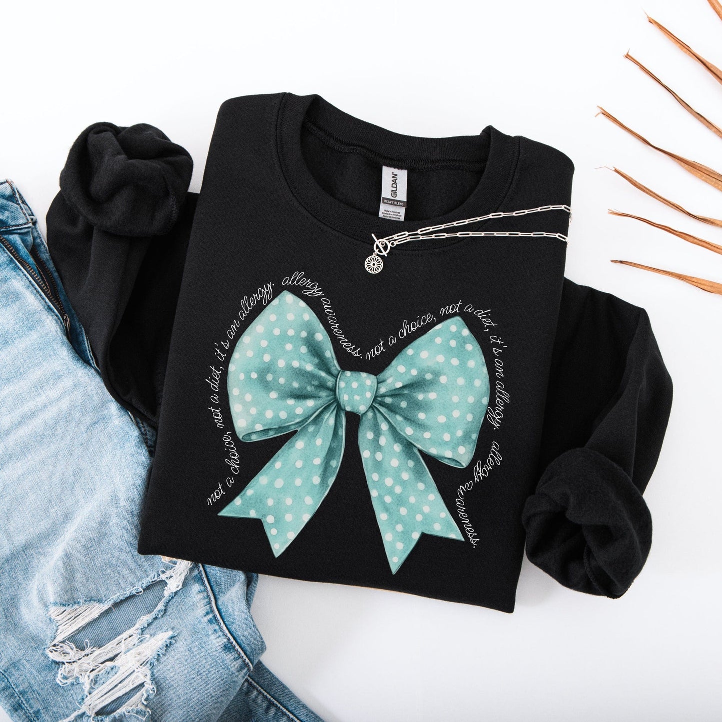 Allergy Awareness Bow Sweatshirt | CMPA & Food Allergy Jumper for Mums