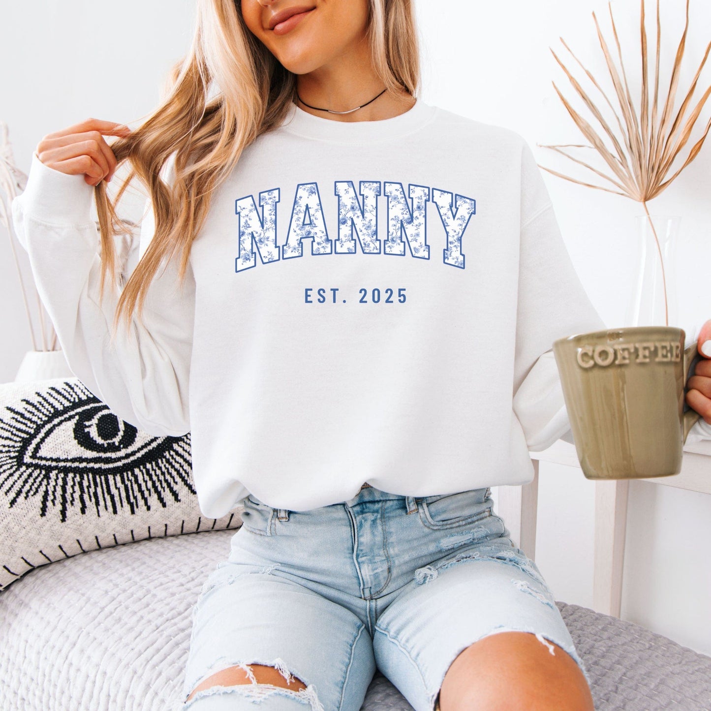 Personalised Nanny Sweatshirt | Chinoiserie Grandma Gift with Custom Year