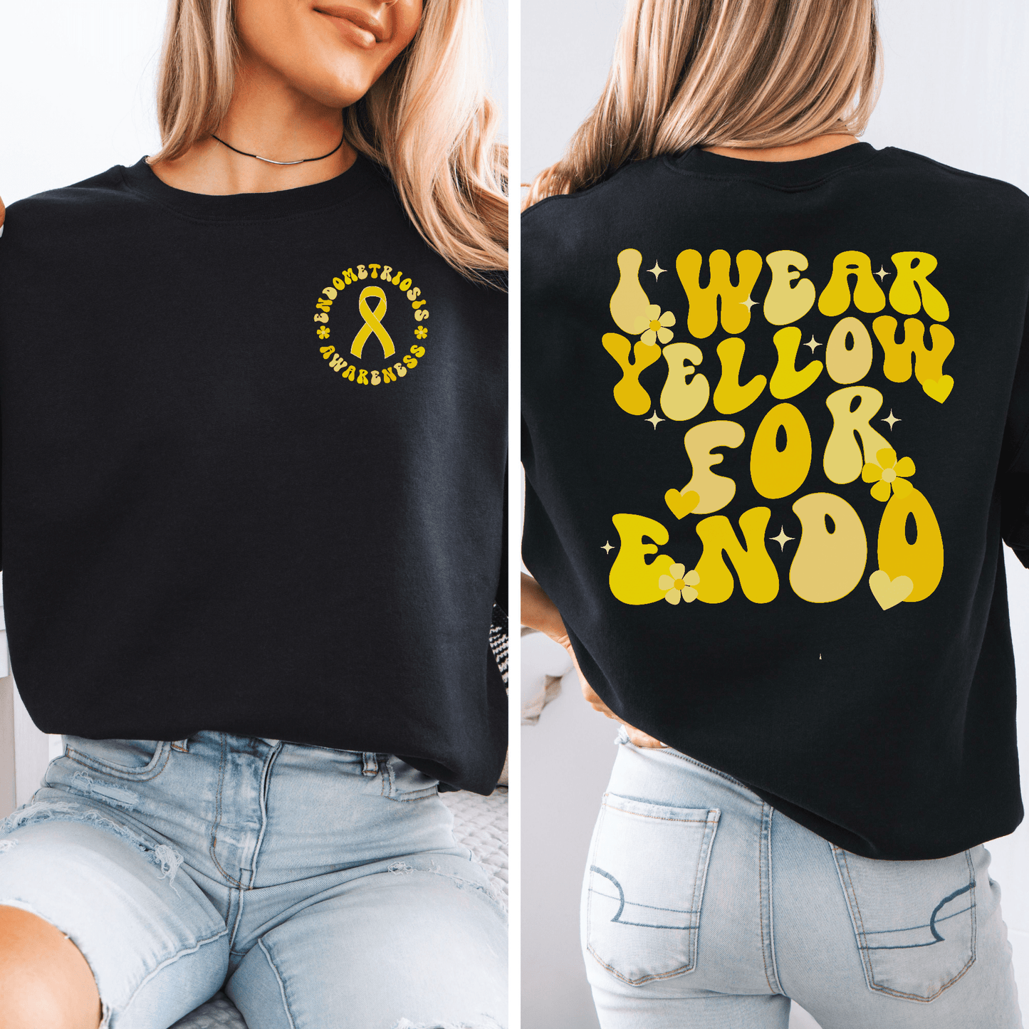 I Wear Yellow for Endo Sweatshirt | Endometriosis Awareness Crew