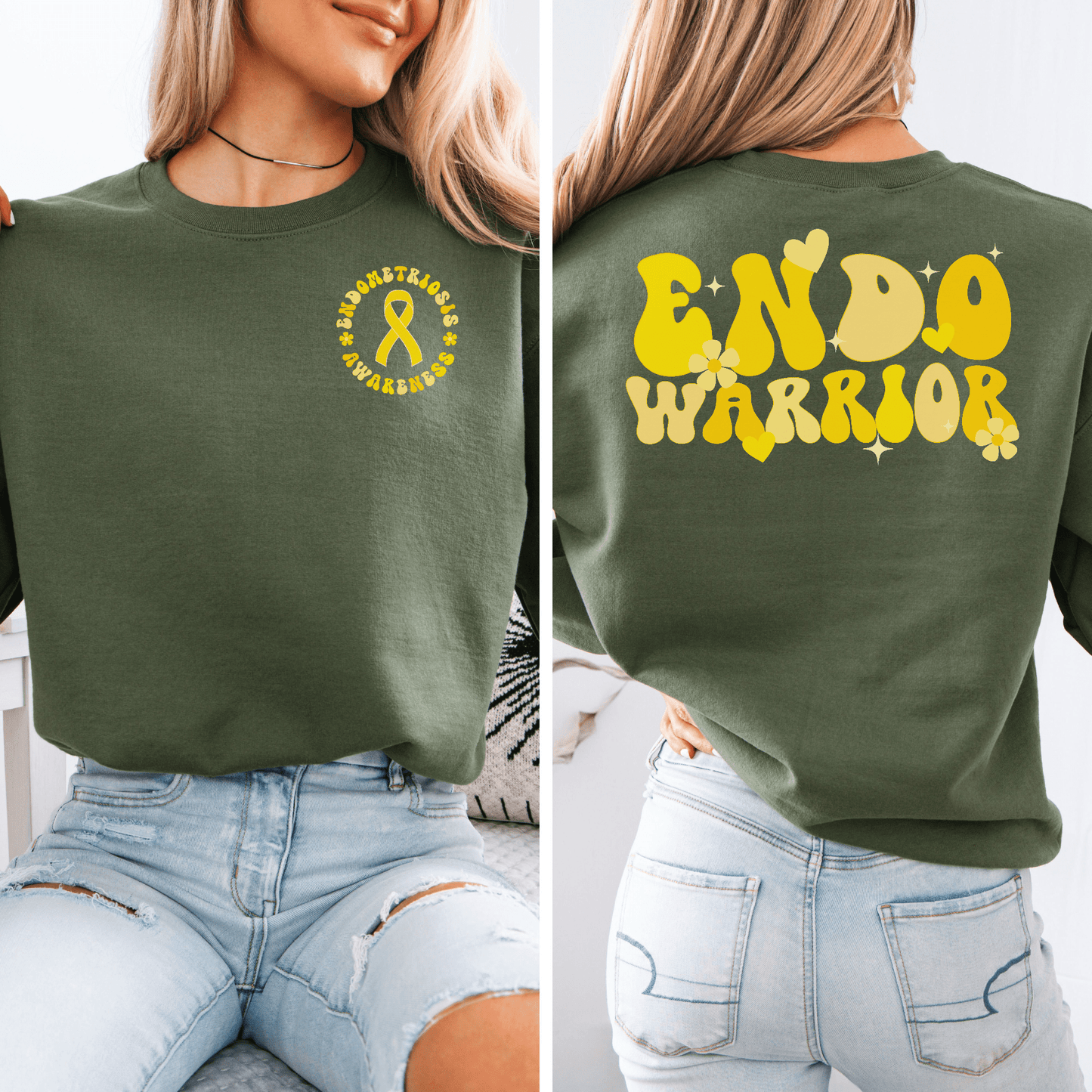 Endo Warrior Sweatshirt |Retro Endometriosis Awareness Jumper