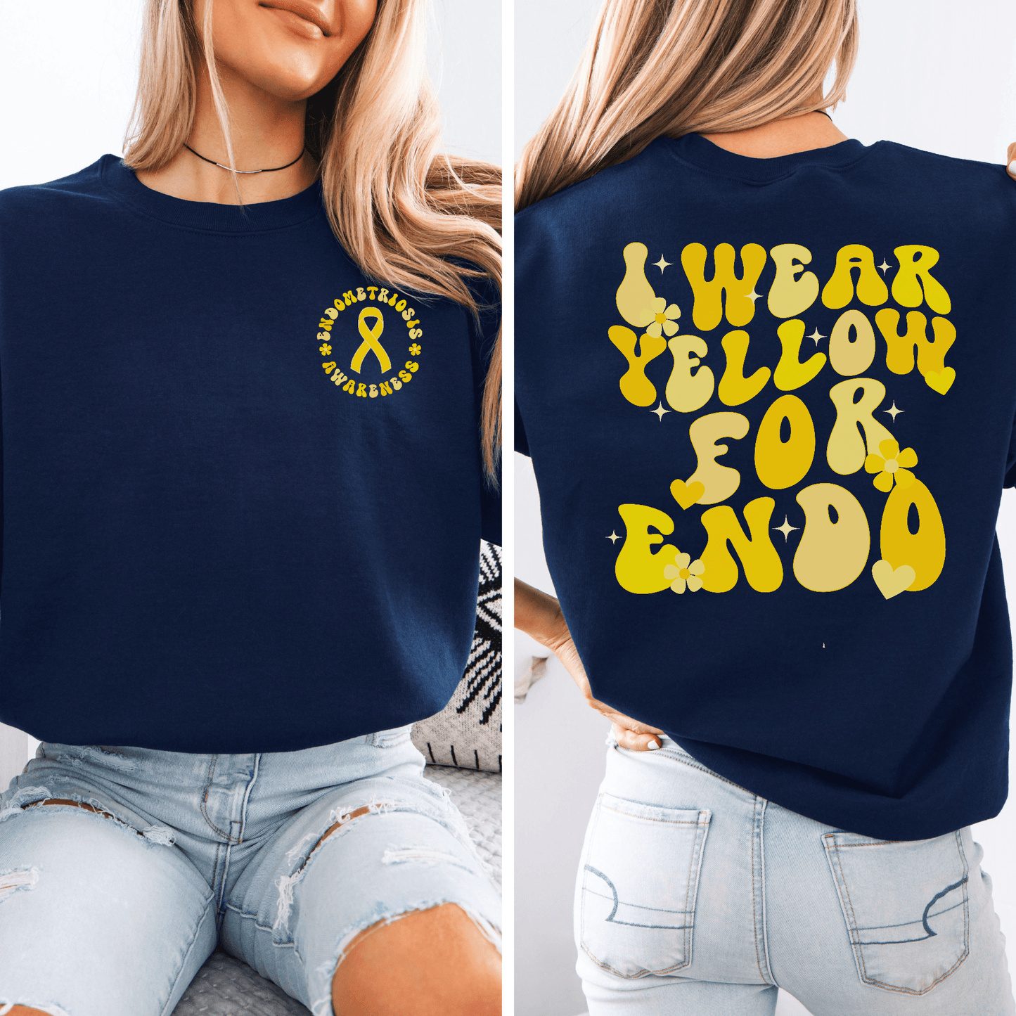 I Wear Yellow for Endo Sweatshirt | Endometriosis Awareness Crew