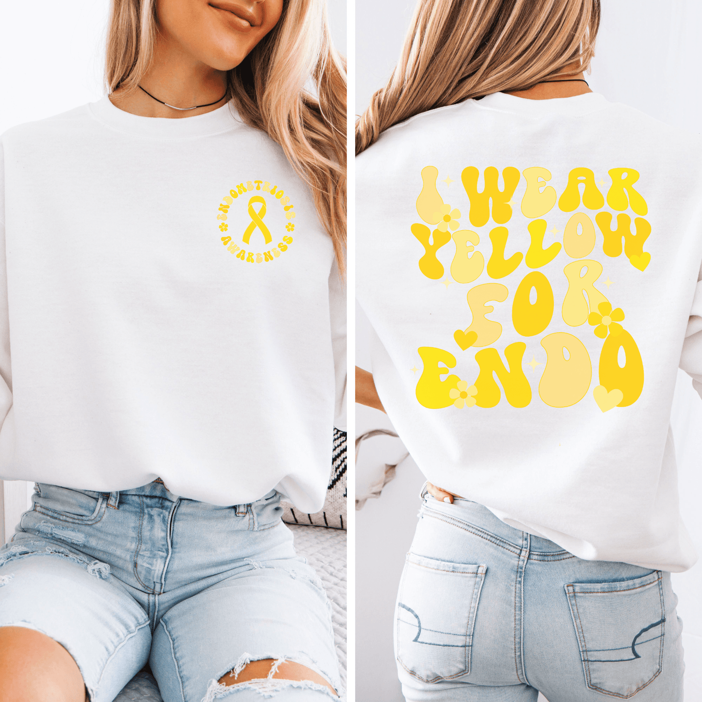 I Wear Yellow for Endo Sweatshirt | Endometriosis Awareness Crew