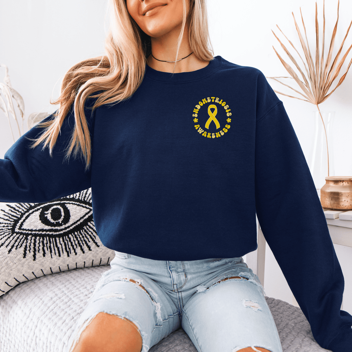 Endometriosis Awareness Navy Sweatshirt Jumper