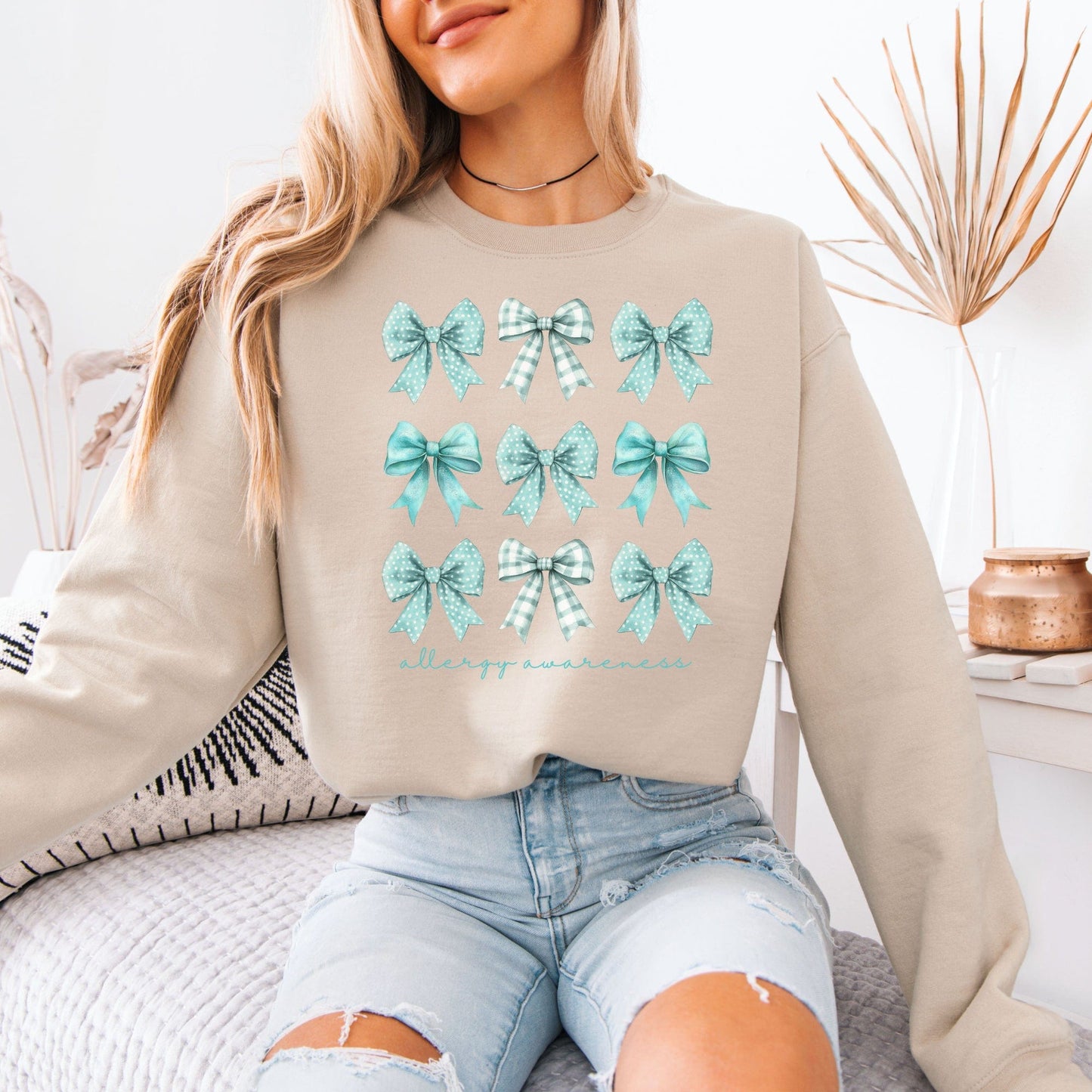 Allergy Awareness Bow Sweatshirt | CMPA & Food Allergy Jumper