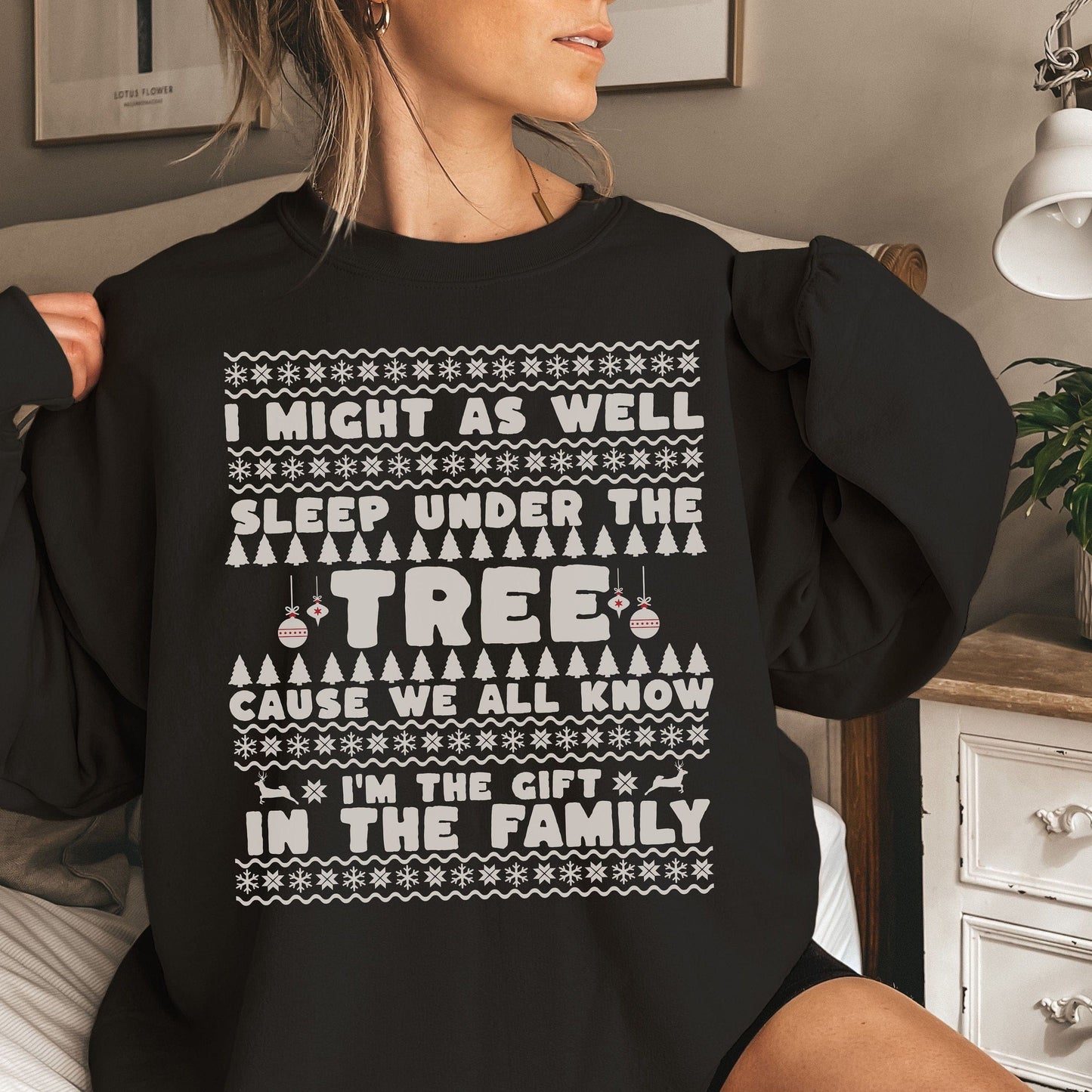 Ugly christmas sweater, ugly christmas sweater women funny, funny ugly christmas sweatshirt, retro christmas sweater, I’m the gift shirt