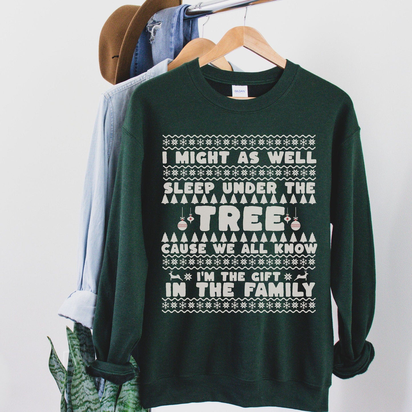 Ugly christmas sweater, ugly christmas sweater women funny, funny ugly christmas sweatshirt, retro christmas sweater, I’m the gift shirt