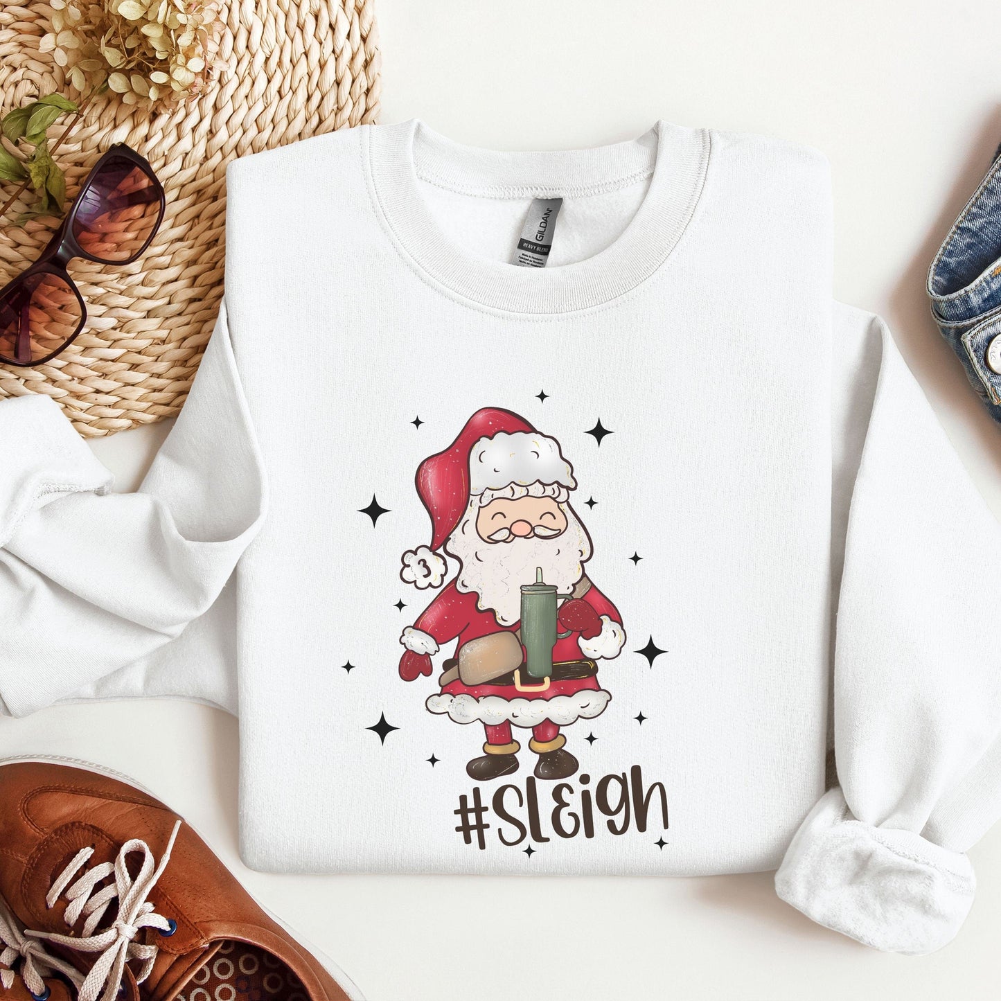 Funny Santa Christmas sweatshirt, christmas sweater, retro christmas sweatshirt, cute christmas pullover, holiday sweater, xmas tee