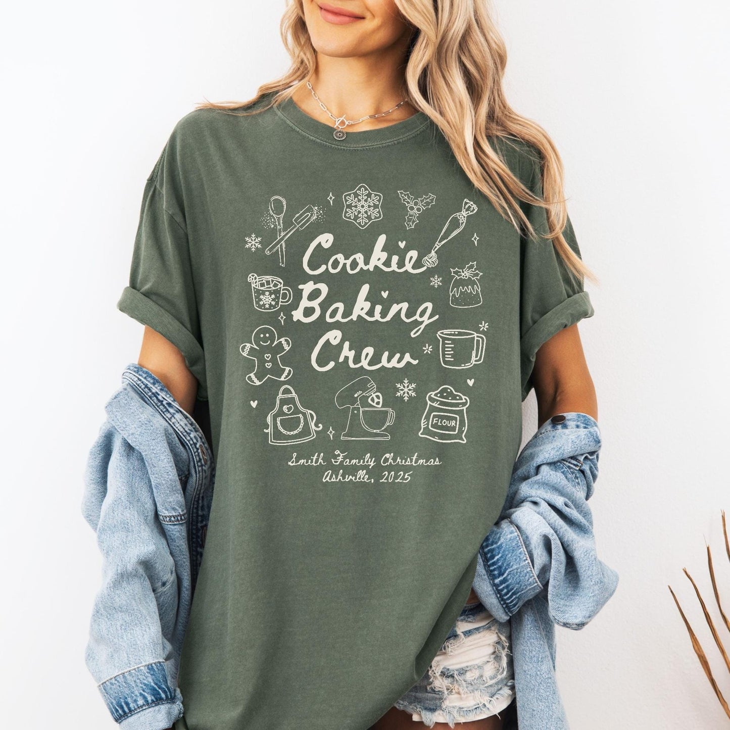 Custom The Cookie Crew Comfort Colors Shirt, Christmas Baking Crew Shirts, Family Christmas Shirt, Matching Family Shirts, Gift for Baker,
