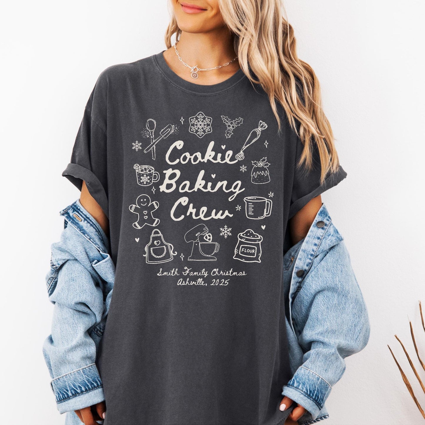 Custom The Cookie Crew Comfort Colors Shirt, Christmas Baking Crew Shirts, Family Christmas Shirt, Matching Family Shirts, Gift for Baker,
