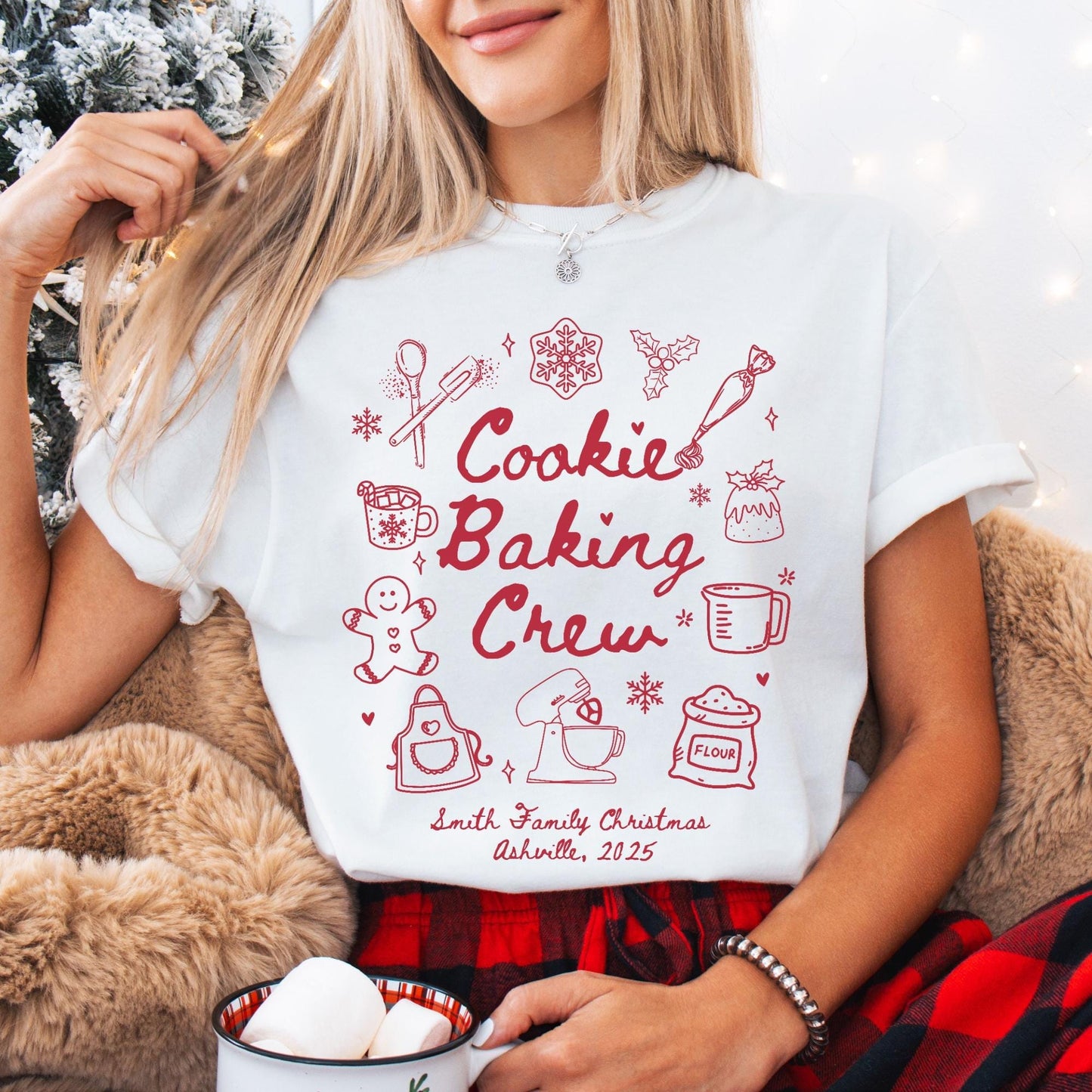Custom The Cookie Crew Comfort Colors Shirt, Christmas Baking Crew Shirts, Family Christmas Shirt, Matching Family Shirts, Gift for Baker,