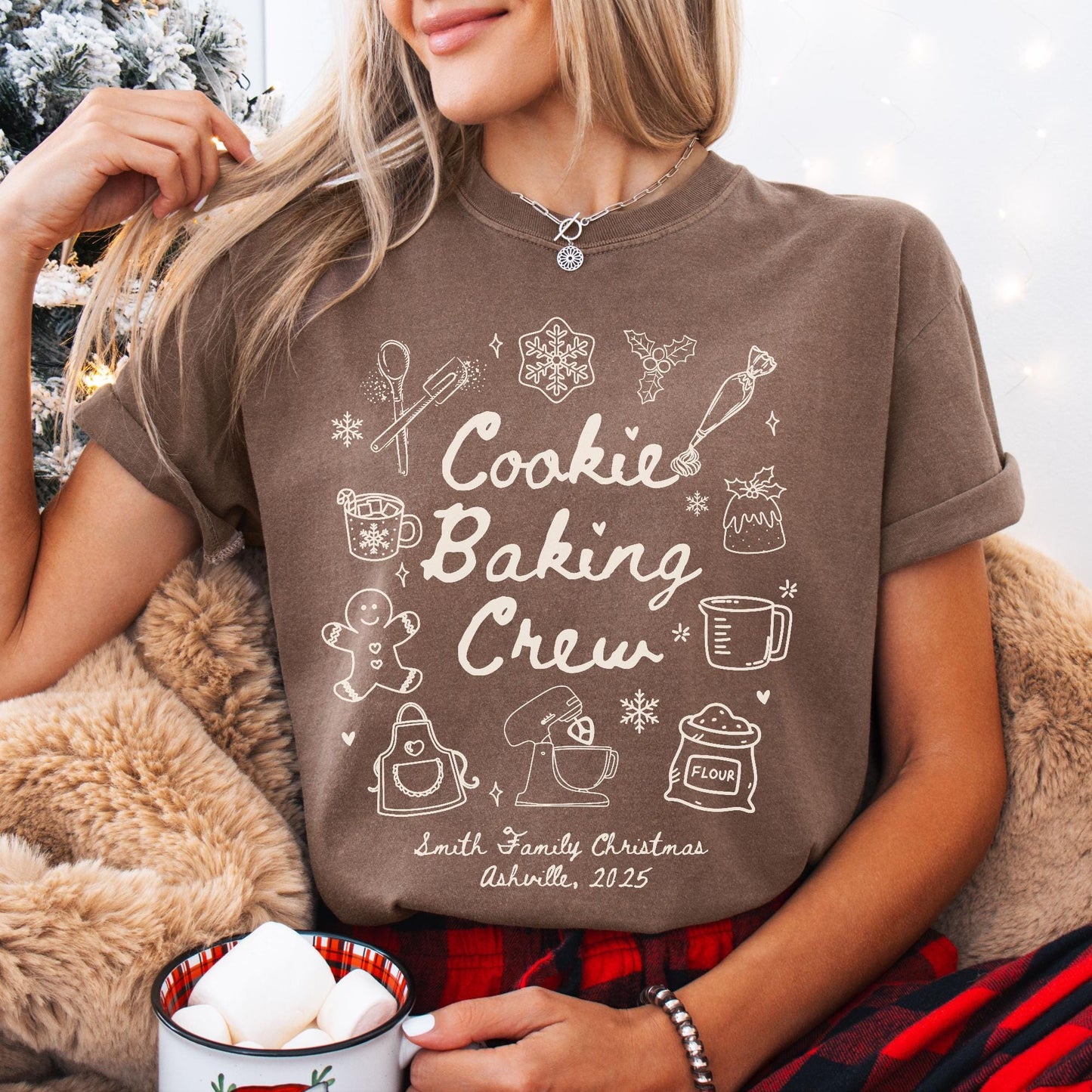 Custom The Cookie Crew Comfort Colors Shirt, Christmas Baking Crew Shirts, Family Christmas Shirt, Matching Family Shirts, Gift for Baker,