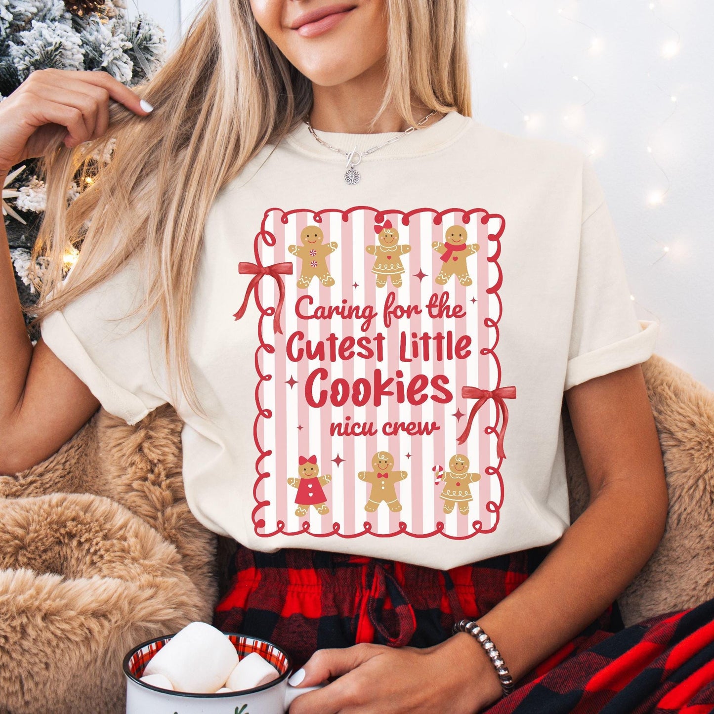 Christmas NICU Comfort Colors Shirt, Neonatal ICU T-Shirt, NICU Crew Christmas Shirt, Cute Gingerbread Nurse Tee, Nicu Nurse Gifts, Nicu Rn