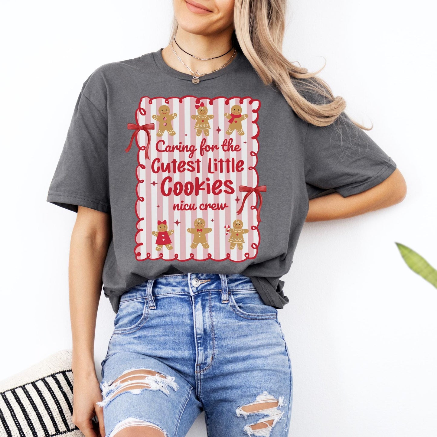 Christmas NICU Shirt, Neonatal ICU T-Shirt, NICU Crew Christmas Shirt, Cute Gingerbread Nurse Tee, Nicu Nurse Gifts, Xmas Nicu Rn Tee