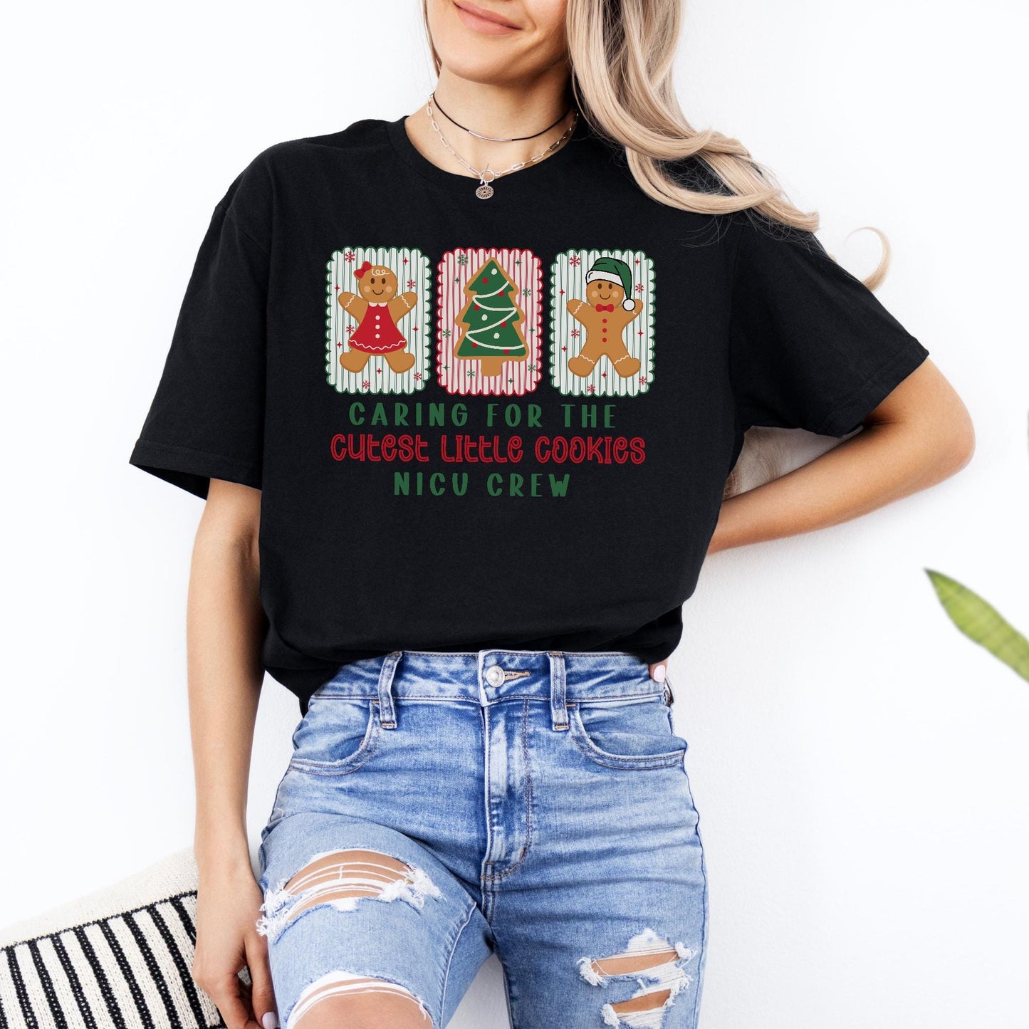 Christmas NICU Shirt, Neonatal ICU T-Shirt, NICU Crew Christmas Shirt, Cute Gingerbread Nurse Tee, Nicu Nurse Gifts, Xmas Nicu Rn Tee