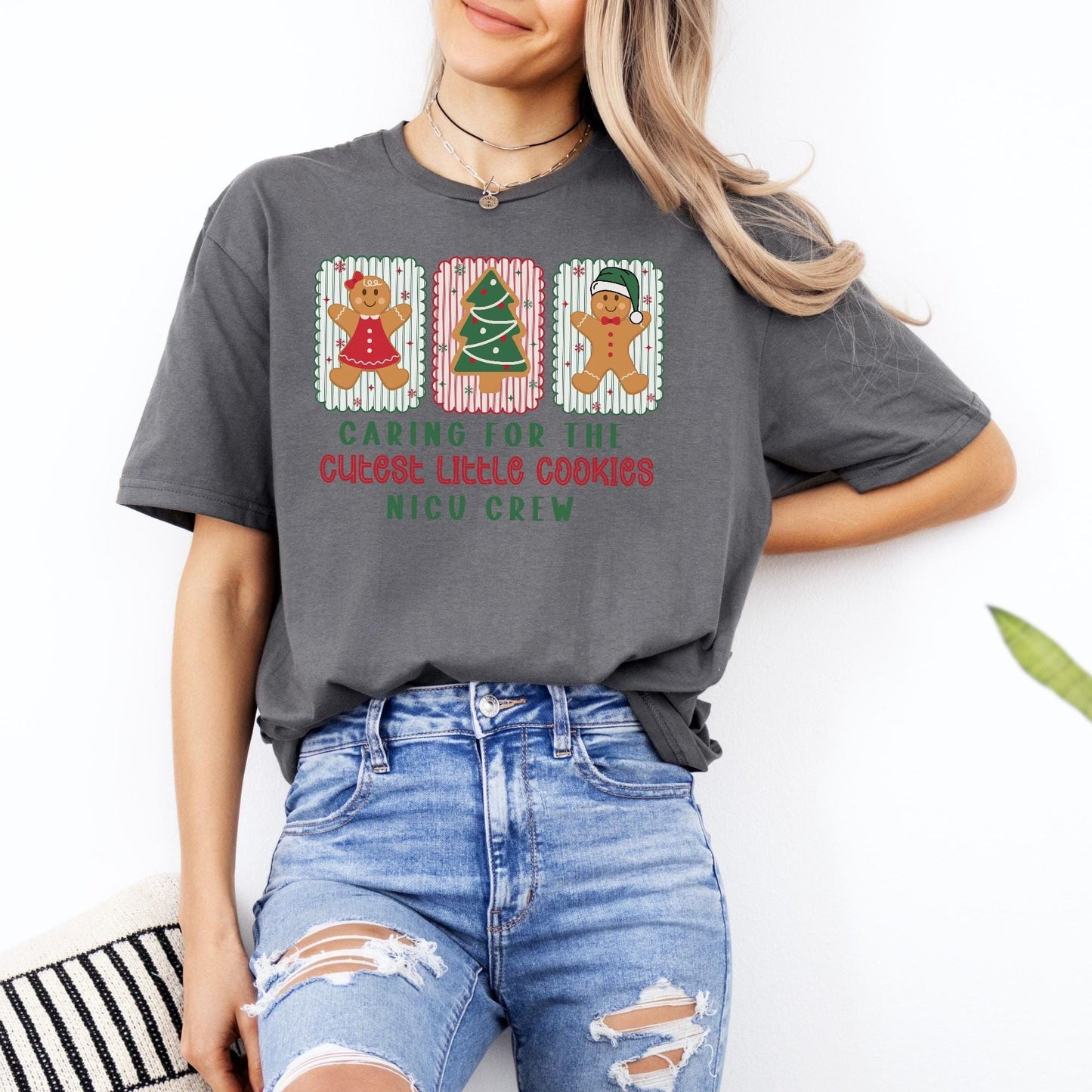 Christmas NICU Shirt, Neonatal ICU T-Shirt, NICU Crew Christmas Shirt, Cute Gingerbread Nurse Tee, Nicu Nurse Gifts, Xmas Nicu Rn Tee