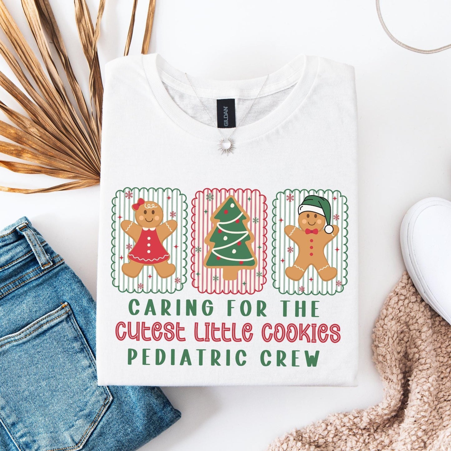 Christmas Pediatric Nurse Shirt, Ped T-Shirt, Pediatric Crew Christmas Shirt, Cute Gingerbread Nurse Tee, Gift for Peds Nurse, School Nurse