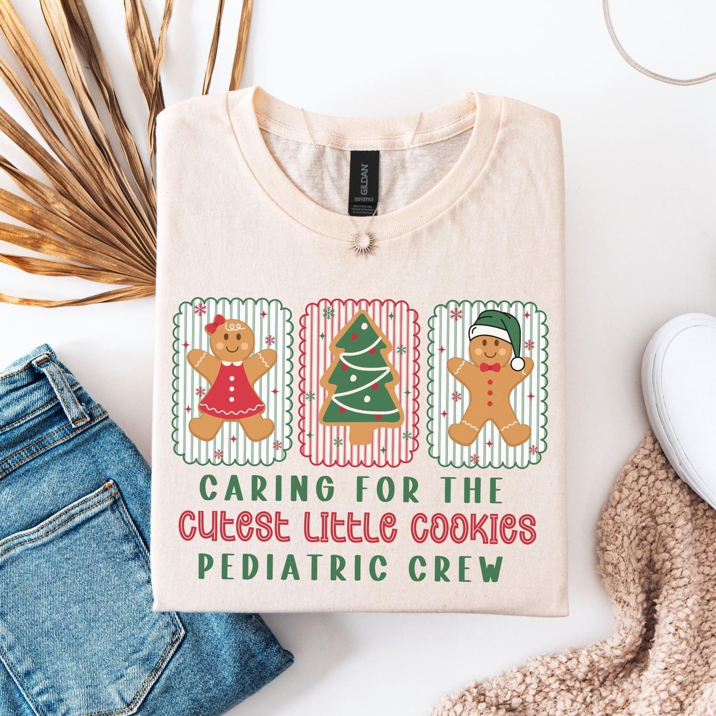 Christmas Pediatric Nurse Shirt, Ped T-Shirt, Pediatric Crew Christmas Shirt, Cute Gingerbread Nurse Tee, Gift for Peds Nurse, School Nurse