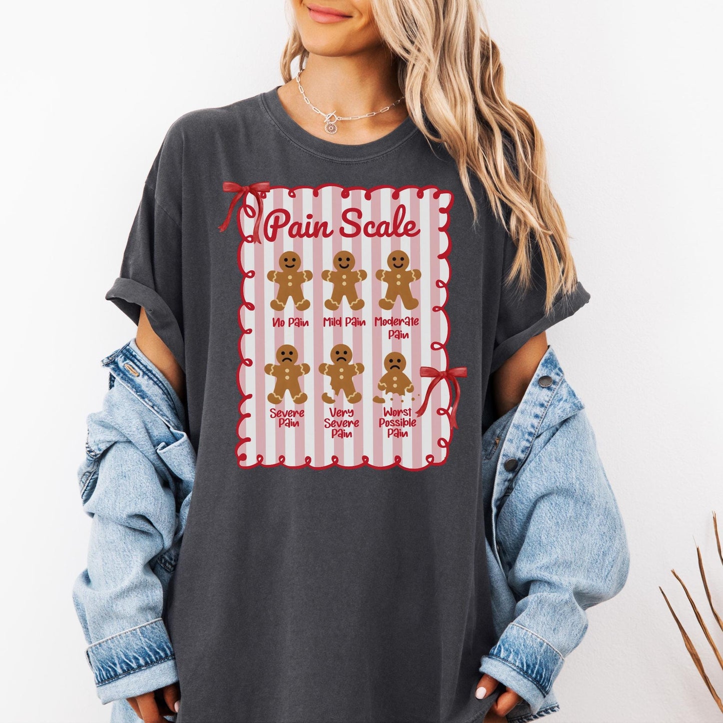 Funny Nurse Christmas Comfort Colors Shirt, Pain Scale T-Shirt, Gingerbread Nurse Tee, Christmas Gift for Nurse, Doctor Holiday Crewneck, RN