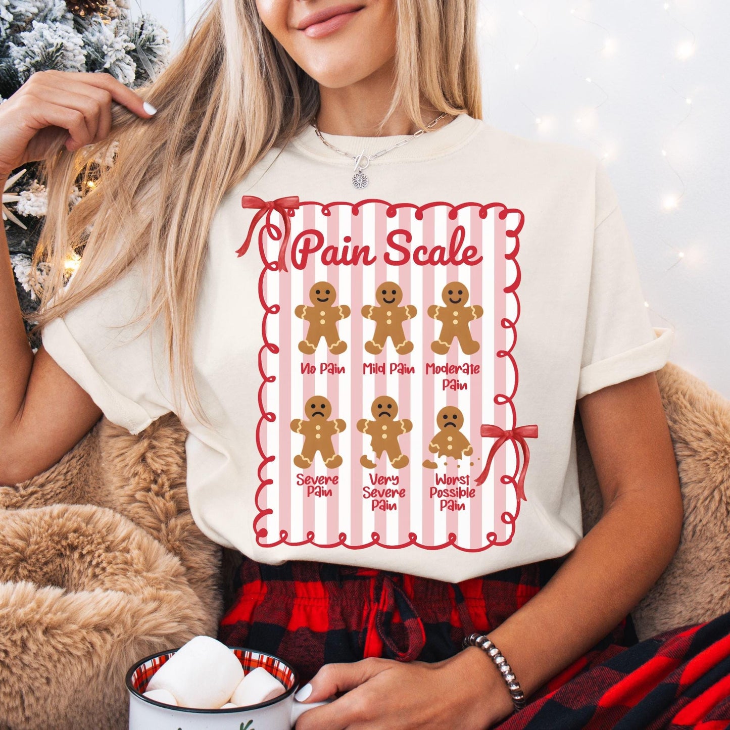 Funny Nurse Christmas Comfort Colors Shirt, Pain Scale T-Shirt, Gingerbread Nurse Tee, Christmas Gift for Nurse, Doctor Holiday Crewneck, RN