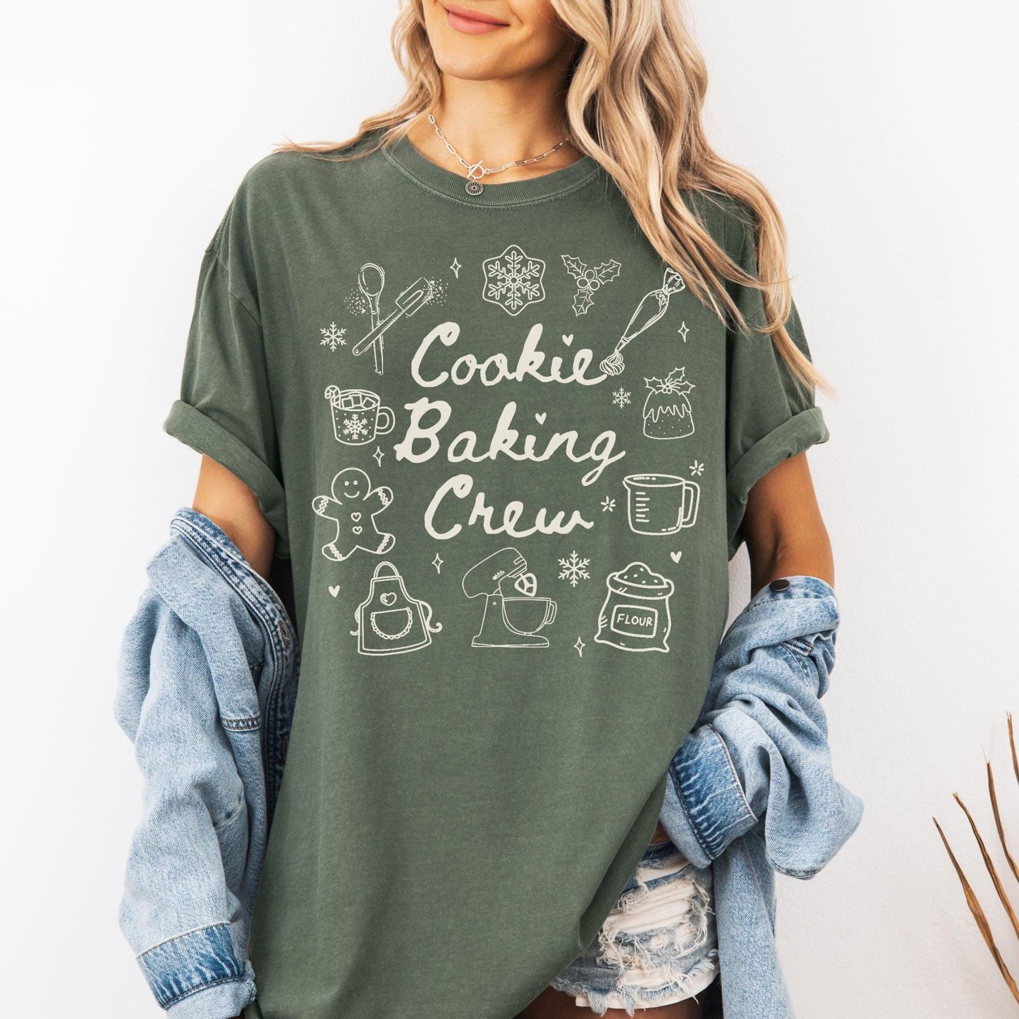 Custom The Cookie Crew Comfort Colors Shirt, Christmas Baking Crew Shirts, Family Christmas Shirt, Matching Family Shirts, Gift for Baker,