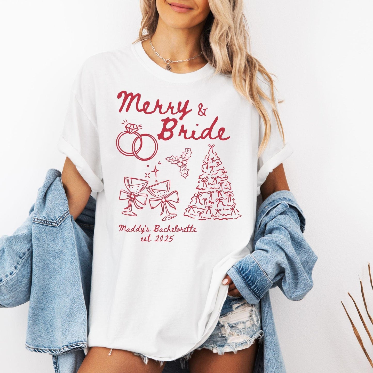 Custom Christmas Bachelorette Comfort Colors Shirt, Personalized Bridal Party Tees, Trendy Bach, Winter Bach Party Gift, Bridesmaid Proposal
