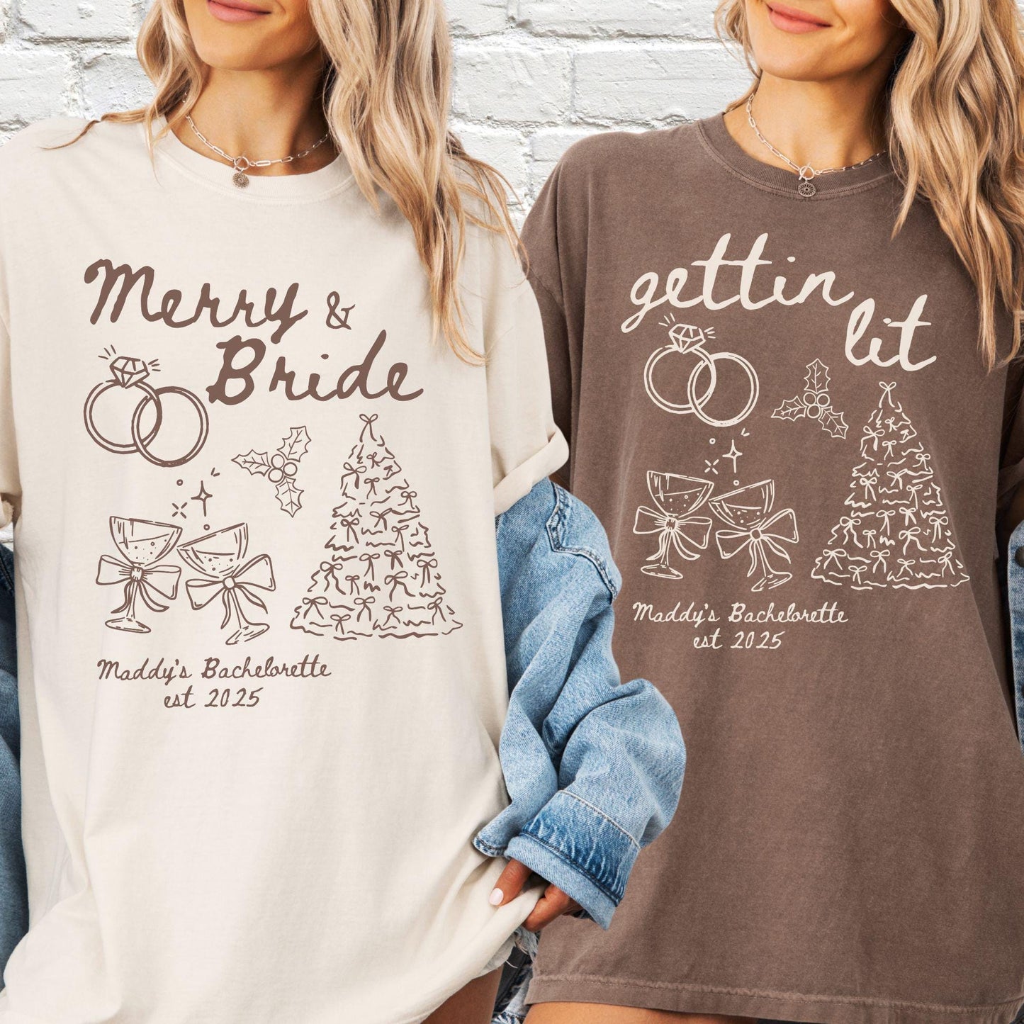Custom Christmas Bachelorette Comfort Colors Shirt, Personalized Bridal Party Tees, Trendy Bach, Winter Bach Party Gift, Bridesmaid Proposal