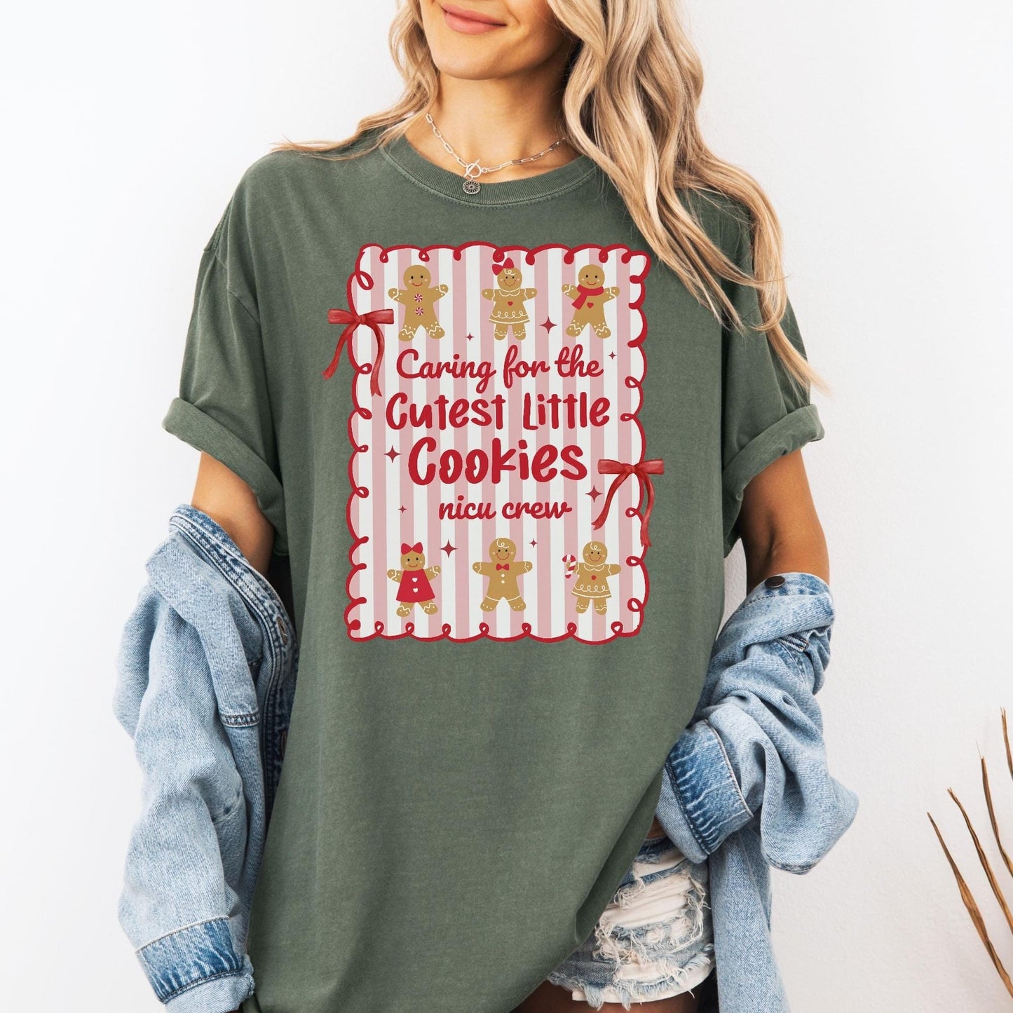Christmas NICU Comfort Colors Shirt, Neonatal ICU T-Shirt, NICU Crew Christmas Shirt, Cute Gingerbread Nurse Tee, Nicu Nurse Gifts, Nicu Rn
