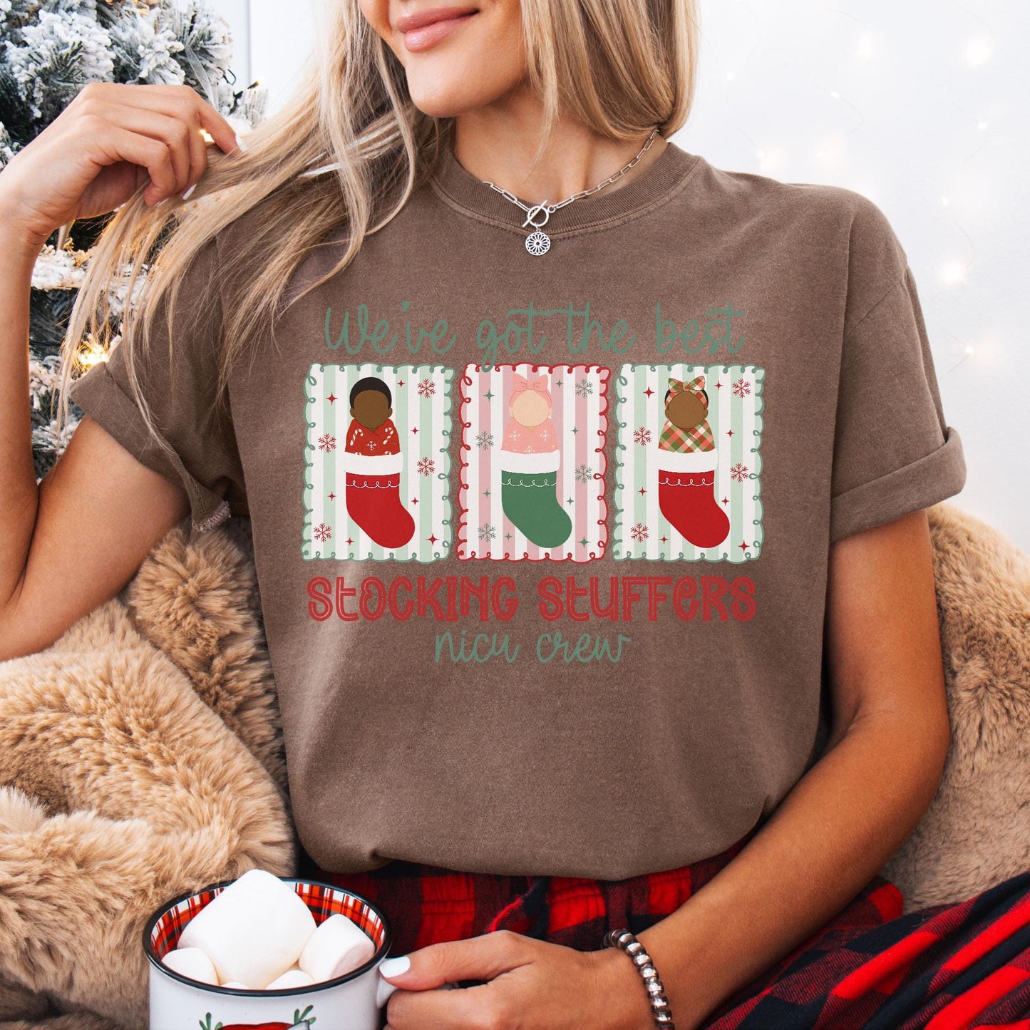 NICU Nurse Christmas Comfort Colors Shirt, Neonatal ICU T-Shirt, NICU Crew Christmas Shirts, Holiday Gifts for Neonatal Nurse, Matching Tees