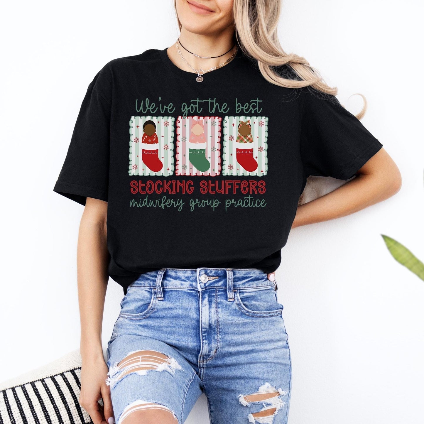 Christmas Midwifery Group Practice Shirt, Midwife Christmas T-Shirt, Xmas Gift for Midwife, Matching Nurse Midwife Tees, Community Midwife