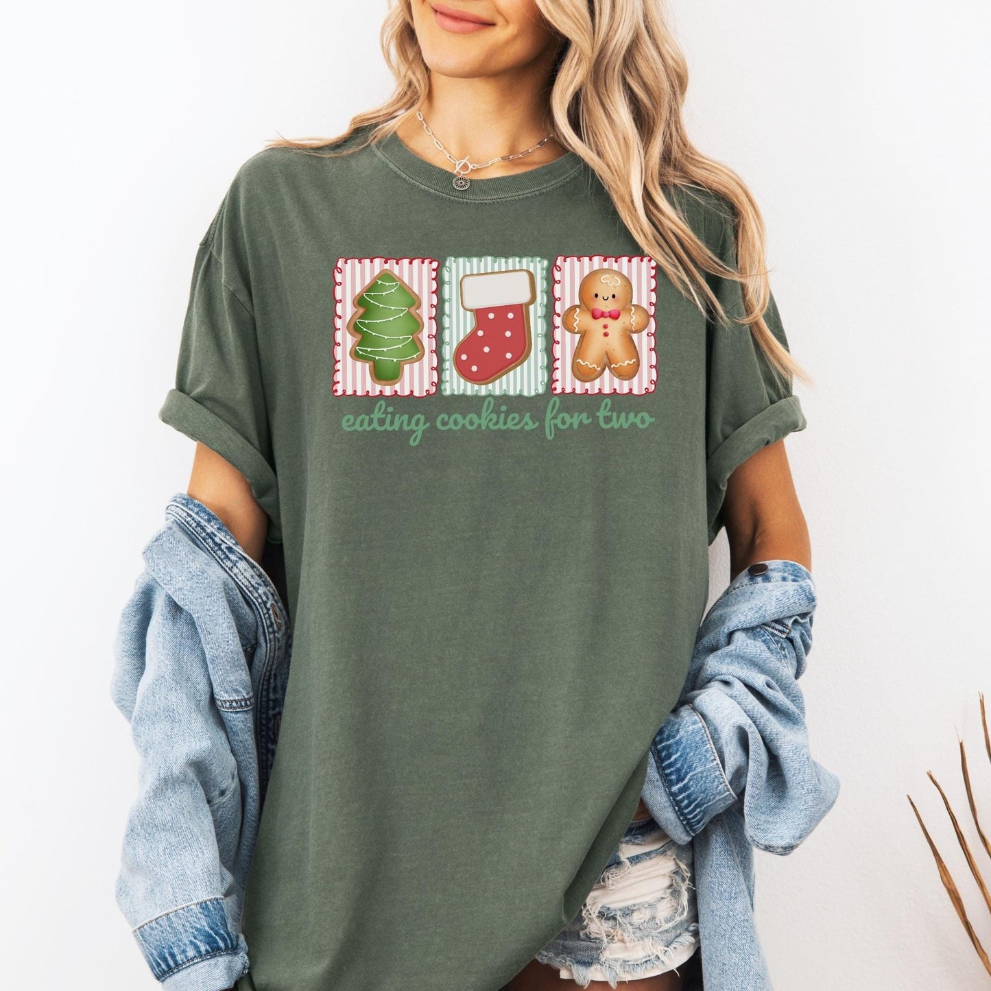 Christmas Pregnancy Announcement Comfort Colors Shirt, Christmas Baby Reveal Tee, Pregnant Holiday TShirt, Gingerbread Cookie Reveal, Xmas
