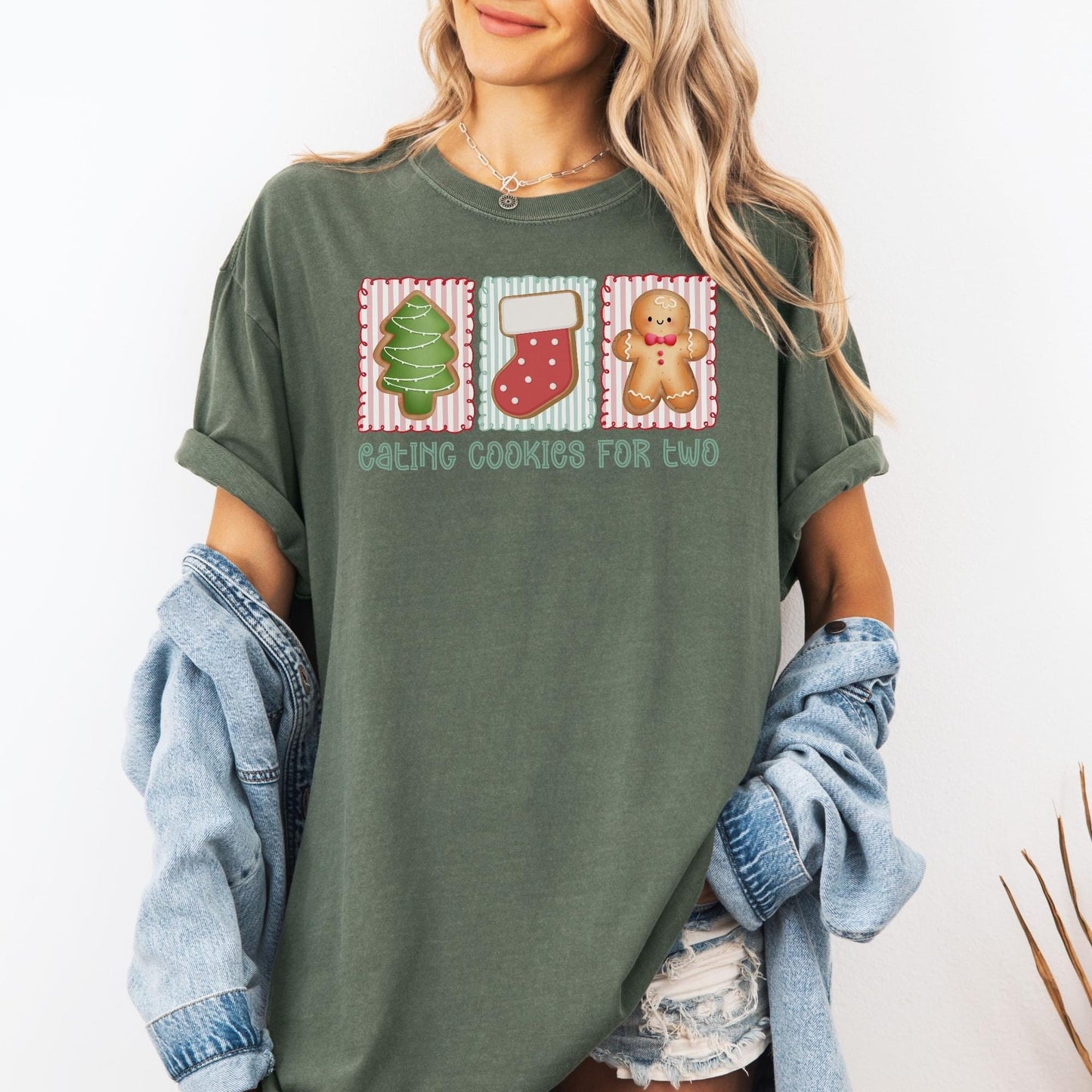 Christmas Pregnancy Announcement Comfort Colors Shirt, Christmas Baby Reveal Tee, Pregnant Holiday TShirt, Gingerbread Cookie Reveal, Xmas