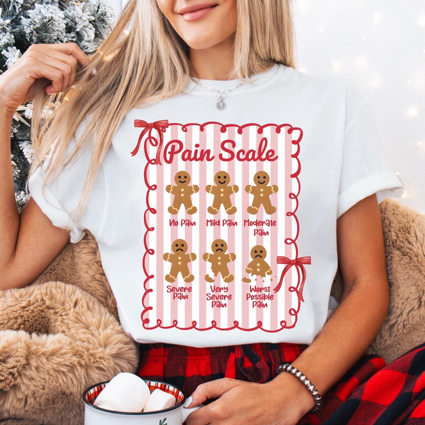 Funny Nurse Christmas Comfort Colors Shirt, Pain Scale T-Shirt, Gingerbread Nurse Tee, Christmas Gift for Nurse, Doctor Holiday Crewneck, RN