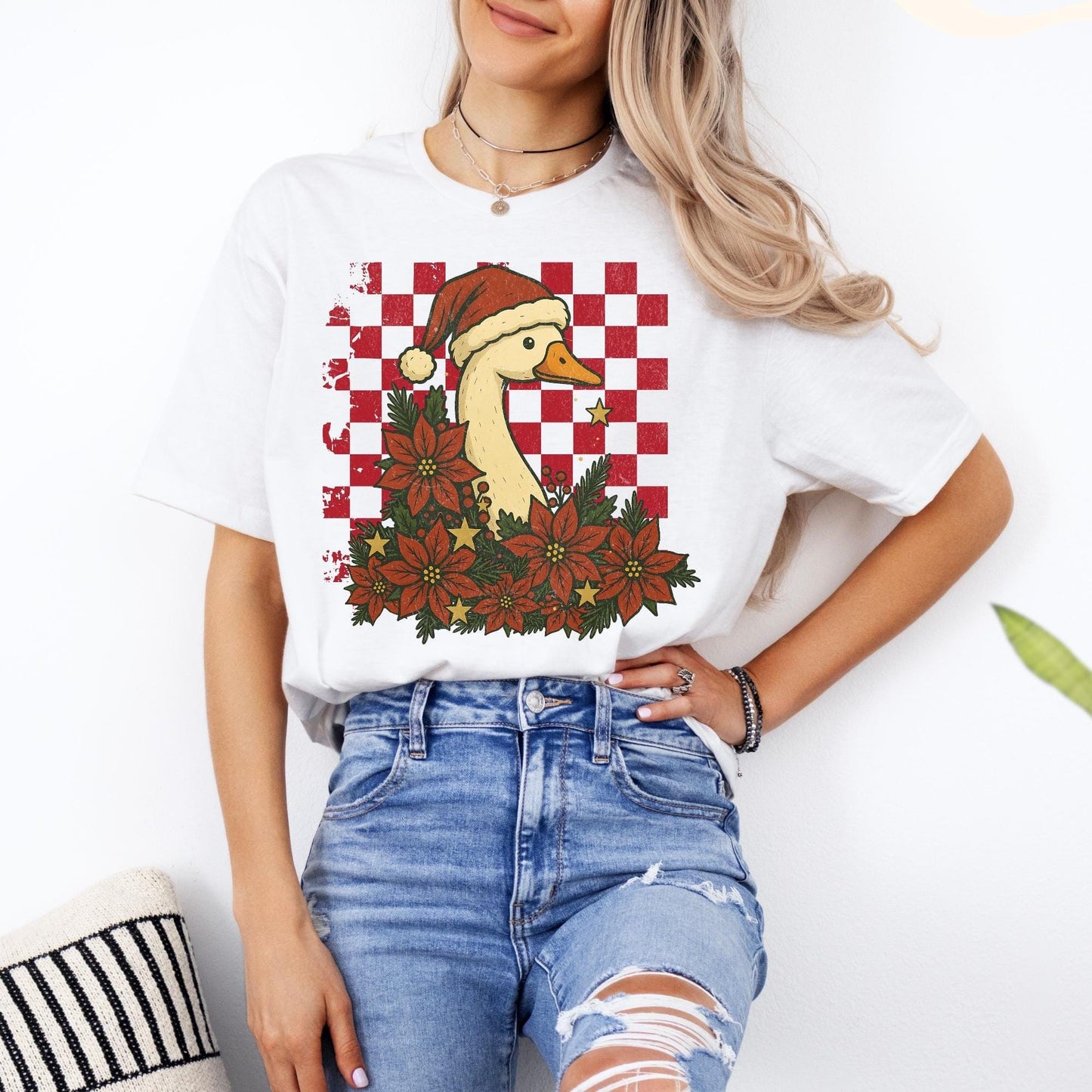 Christmas Gooses Shirt, Silly Goose Christmas Shirts, Xmas Gifts for Her, Trendy Holiday TShirt, Santa Goose Tee, Farm Lover Gift, Funny Tee