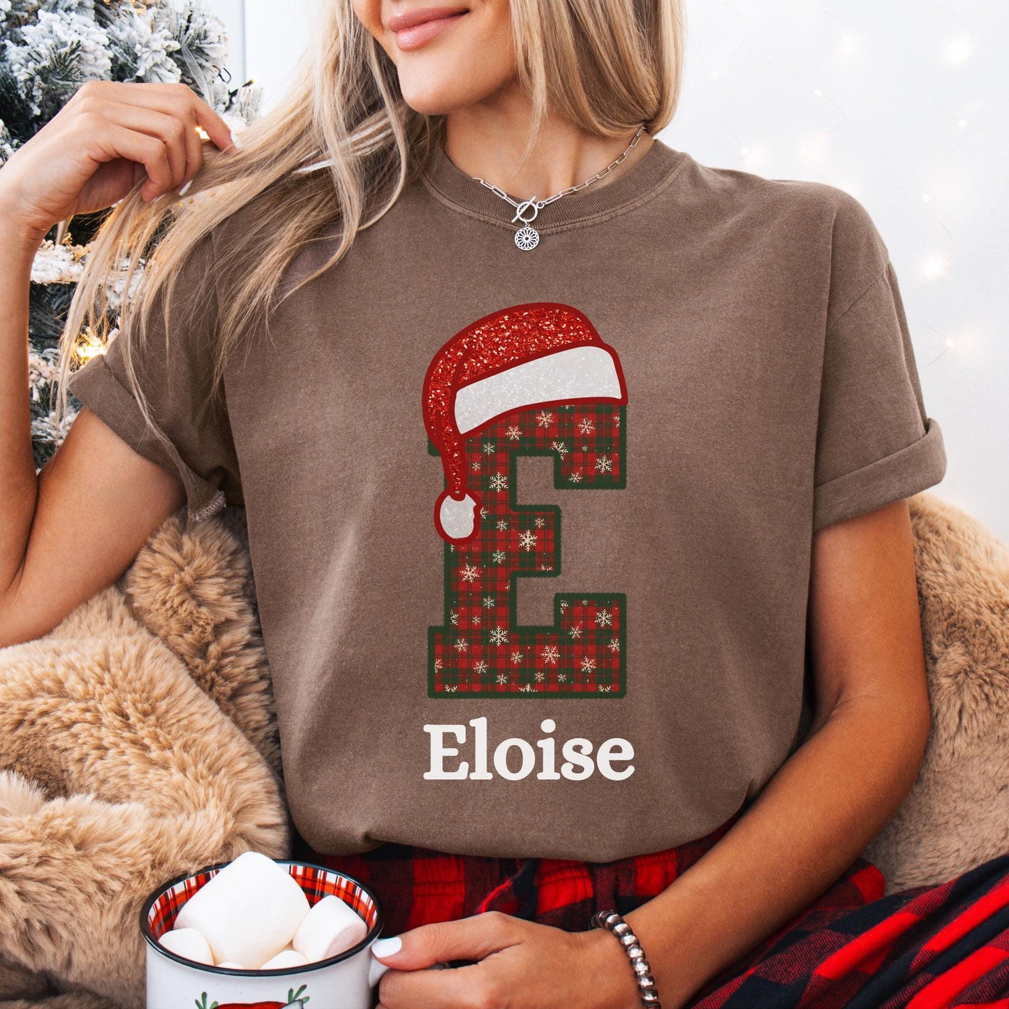 Custom Christmas Family Name Comfort Colors Shirt, Personalized Name Xmas Shirts, Family Christmas Pajamas, Matching Holiday Tees, Xmas Pjs