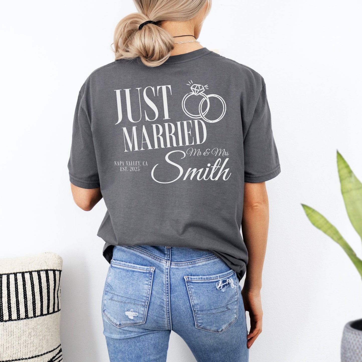 Personalised Just Married Shirt | Hubby & Wifey Custom Wedding Tee