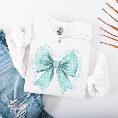 Allergy Awareness Bow Sweatshirt | CMPA & Food Allergy Jumper for Mums
