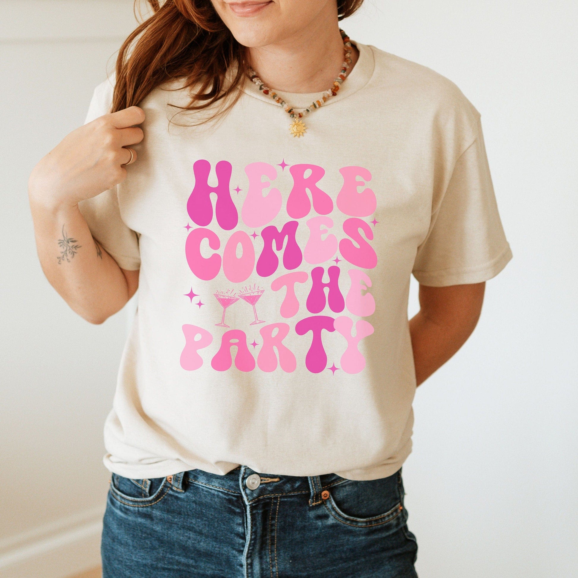 Bachelorette Party Shirts, Retro Bachelorette Shirt, hens party shirts, Here comes the party shirt, bridal party shirts, bridesmaid shirt
