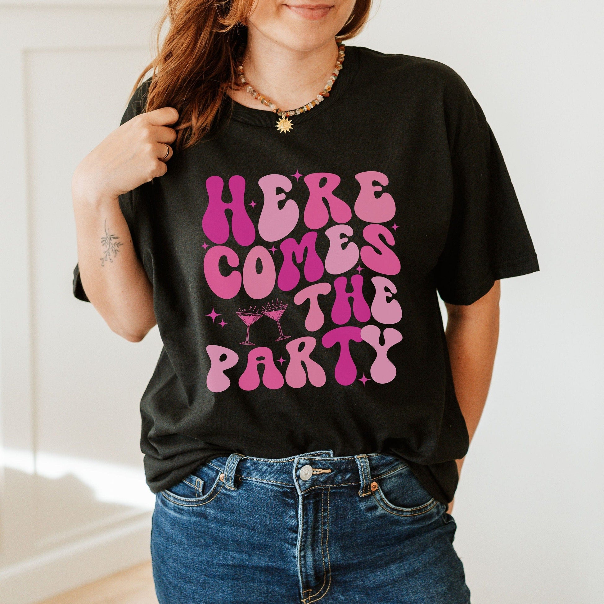 Bachelorette Party Shirts, Retro Bachelorette Shirt, hens party shirts, Here comes the party shirt, bridal party shirts, bridesmaid shirt