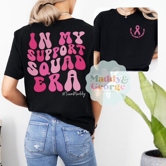 Custom Breast Cancer Support Squad Shirt, Breast Cancer Fighter Support Team Shirts, Custom Cancer Supporter Tee, Family Breast Cancer