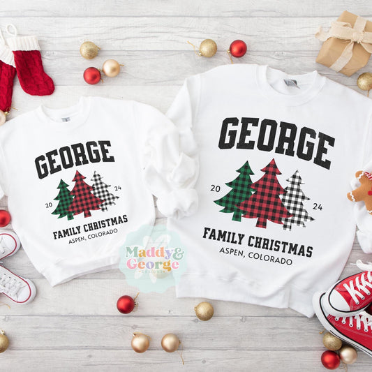 Custom Family Matching Christmas Sweatshirt, Mommy and Me Sweaters, Cute Winter Sweater, Personalized Name Christmas Family Crewneck, Xmas