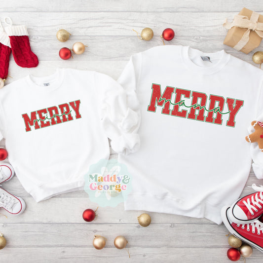 Custom Family Matching Christmas Sweatshirt, Mommy and Me Christmas Sweaters, Cute Winter Sweater, Retro Christmas Vibes Crewneck, Xmas Tee