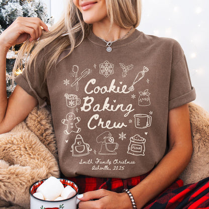 Custom The Cookie Crew Comfort Colors Shirt, Christmas Baking Crew Shirts, Family Christmas Shirt, Matching Family Shirts, Gift for Baker,