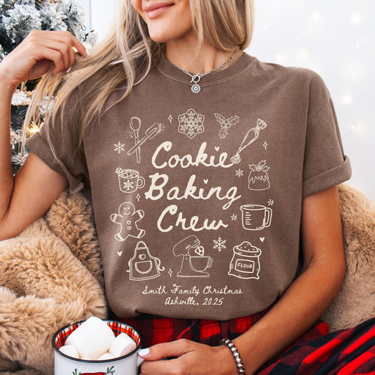 Custom The Cookie Crew Comfort Colors Shirt, Christmas Baking Crew Shirts, Family Christmas Shirt, Matching Family Shirts, Gift for Baker,