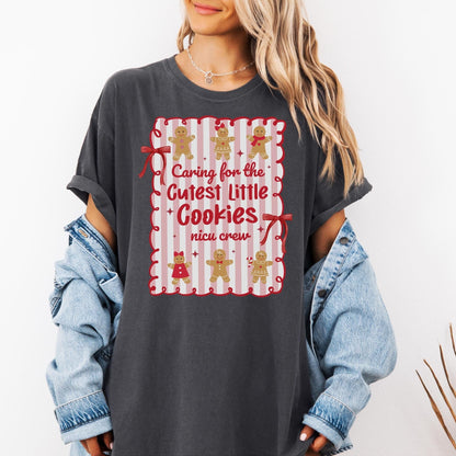 Christmas NICU Comfort Colors Shirt, Neonatal ICU T-Shirt, NICU Crew Christmas Shirt, Cute Gingerbread Nurse Tee, Nicu Nurse Gifts, Nicu Rn