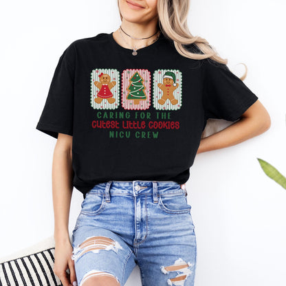 Christmas NICU Shirt, Neonatal ICU T-Shirt, NICU Crew Christmas Shirt, Cute Gingerbread Nurse Tee, Nicu Nurse Gifts, Xmas Nicu Rn Tee