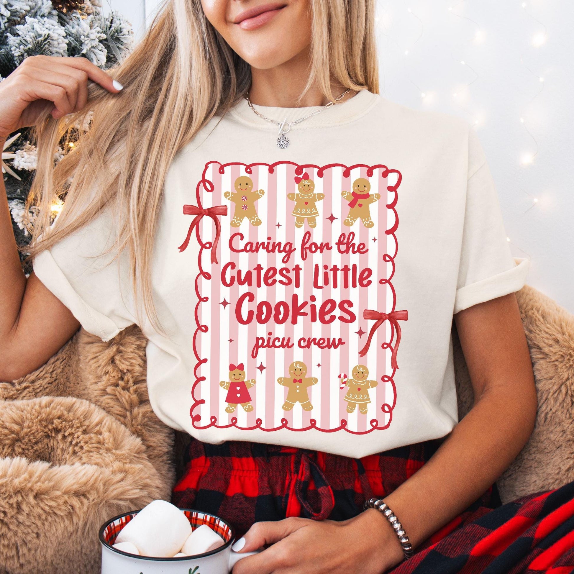 Christmas PICU Comfort Colors Shirt, Pediatric ICU T-Shirt, PICU Crew Christmas Shirt, Cute Gingerbread Nurse Tee, Picu Nurse Gifts, Picu Rn
